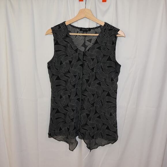 Adele & May Blouse Size Small Sleeveless Lightweight V Neck Black - Picture 1 of 12